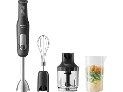 PHILIPS HR2563/00 3000 Series Edelstahlklinge, vier Geschwindigkeitsstufen, Stabmixer Dunkelgrau (1000 Watt)