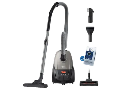 PHILIPS 2000 XD2152/12 Series Multipurpose+, kompakt und leicht, Hepa 13 Filter, kraftvoller Motor, 800 W, inkl. 2 Staubbeutel; Hellgrau. Staubsauger, maximale Leistung: 850 Watt