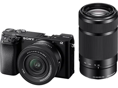 SONY Sony Alpha 6100 E-Mount Kit Systemkamera mit Objektiv 16-50 mm, 55-210 7,6 cm Display Touchscreen, WLAN