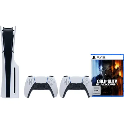 PlayStation 5 Slim mit Laufwerk + Call of Duty: Black Ops 7 + Zusätzlicher Controller Weiß