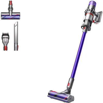 V11 Advanced Akku-Stielstaubsauger nickel/purple, 200 W, 60 min Laufzeit, 0,77 l Staubvolumen, Display, Elektro-Bodenbürste