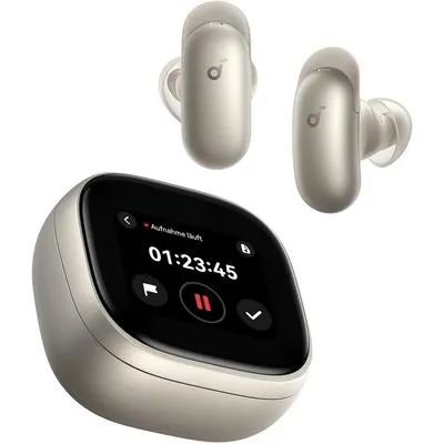 soundcore Liberty 5 Pro Max In-Ear Bluetooth-Kopfhörer Noise Cancelling Display, KI-Assistent; gold