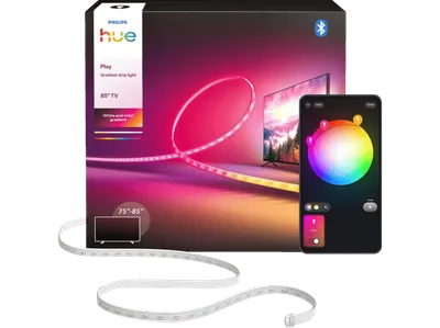 PHILIPS Hue Play Gradient Lightstrip für 85 Zoll TV, White & Color Ambiance, RGBWWIC LED-Technologie Lichtstrip RGBW