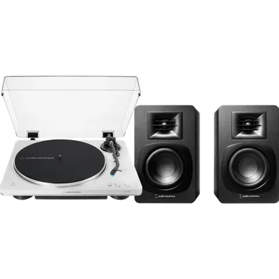 Audio-Technica AT-LP70xBT Weiß + Audio-Technica ATH-SP3X Schwarz