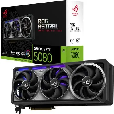 ASUS ROG ASTRAL GeForce RTX 5080 OC ROG-ASTRAL-RTX5080-O16G-GAMING Grafikkarte 16GB GDDR7, 2xHDMI, 3xDP
