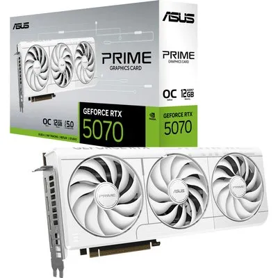 ASUS PRIME GeForce RTX 5070 OC White PRIME-RTX5070-O12G-WHITE 12GB DDR7 Grafikkarte, 1xHDMI, 3xDP