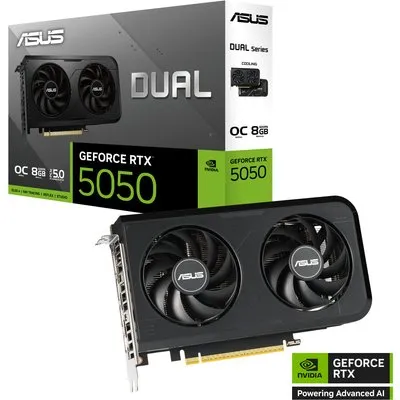 ASUS DUAL GeForce RTX 5050 OC DUAL-RTX5050-O8G Grafikkarte 8GB GDDR6, 1xHDMI, 3xDP