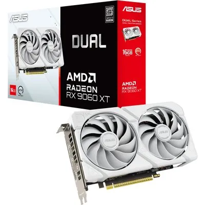 ASUS DUAL Radeon RX 9060 XT DUAL-RX9060XT-16G-WHITE 16GB DDR6 Grafikkarte, HDMI/DP