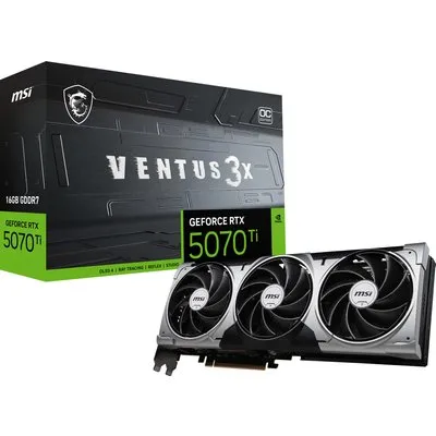 MSI GeForce RTX 5070 Ti 16G VENTUS 3X OC 16GB GDDR7 Grafikkarte, 1x HDMI, 3x DP