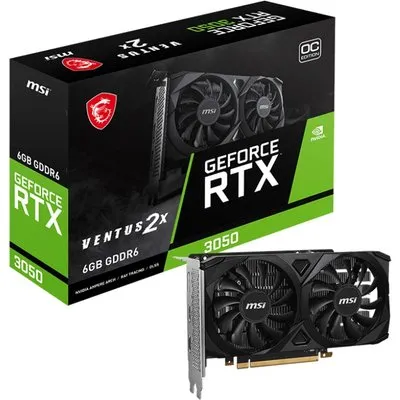 MSI GeForce RTX 3050 VENTUS 2X E 6G OC 6 GB GDDR6 Grafikkarte DP/HDMI