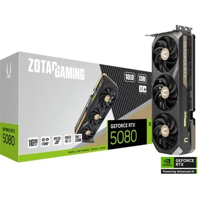 ZOTAC GAMING GeForce RTX 5080 SOLID CORE OC 16GB GDDR7 Grafikkarte 3x DP, 1x HDMI