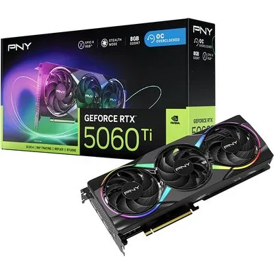 PNY GeForce RTX 5060 TI EPIC-X RGB OC 8GB Grafikkarte 3xDP/HDMI