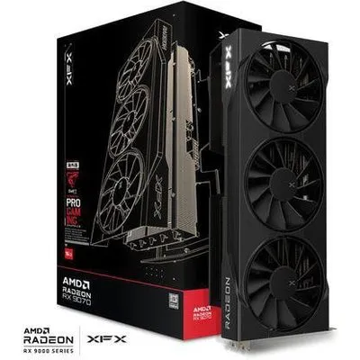 XFX Swift Radeon RX 9070 OC Black Triple Fan Gaming Edition Grafikkarte 16GB GDDR6 DP/HDMI