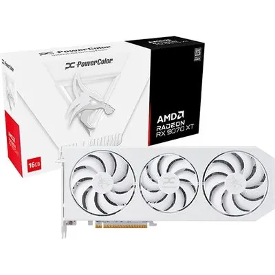 POWERCOLOR AMD Radeon RX 9070 XT Hellhound Spectral White OC 16GB GDDR6 Grafikkarte HDMI/3xDP