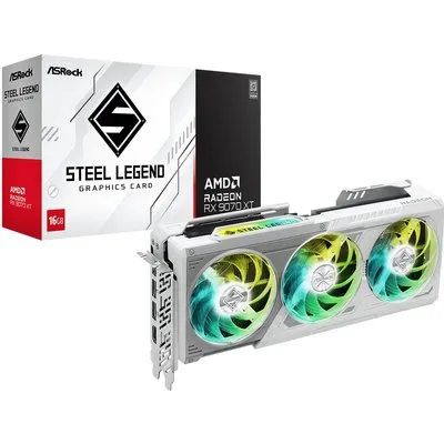 ASROCK Radeon RX 9070 XT Steel Legend Grafikkarte 16GB GDDR6 1x HDMI 3x DP