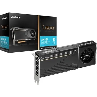ASROCK Radeon AI Pro R9700 32GB Creator Grafikkarte, GDDR6 4x DP
