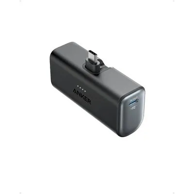 Anker Nano Power Bank 5,000mAh, 22.5W, schwarz, integrierter USB-C-Anschluß