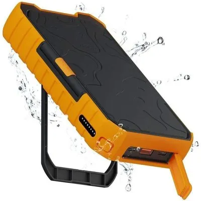 Xtorm Xtreme Series Rugged Solar Powerbank 10.000 mAh 20W / PD / 2x USB-C / 1x USB-A schwarz/orange