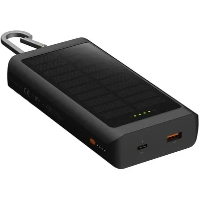 Xtorm Go2 Series Solar Powerbank & Taschenlampe 10.000 mAh 20W/ 1x USB-C/ 1x USB-A charcoal schwarz
