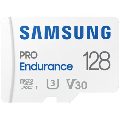 Samsung PRO Endurance microSD-Speicherkarte 2022 inkl. SD Adapter, 128 GB White