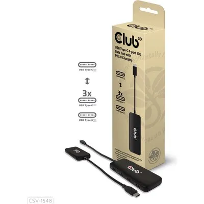 Club3D USB-Hub Typ C > 4x USB Typ C 10Gbps + 100W PD St/Bu retail (CSV-1548)