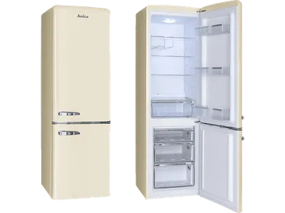AMICA KGCR 387 100 B Retro Edition Kühlgefrierkombination (E, 244 l, 1810 mm hoch, Beige)