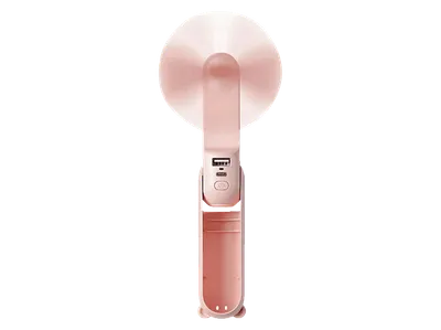 JISULIFE Handheld Fan 8, 3in1 mit Taschenlampe und Powerbank, Handventilator Rosa (5 Watt)