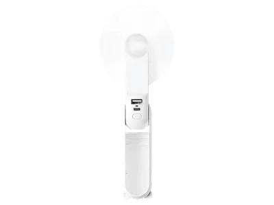 JISULIFE Handheld Fan 8, 3 in 1 mit Taschenlampe und Powerbank, Handventilator Weiß (5 Watt)