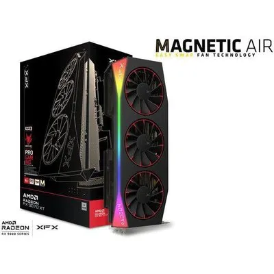 XFX Radeon RX 9070XT MERCURY Magnetic Air RGB Gaming 16GB OC - 16GB GDDR6, 1x HDMI, 3x DP