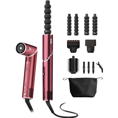 Shark FlexStyle 5-in-1 Haarstyler & -trockner mit Haarklammern und Aufbewahrungstasche in Dunkelrosa | HD456CREU | von SharkNinja