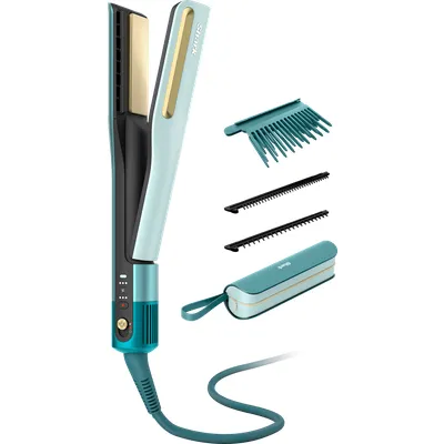 Shark SilkiPro Straight Glätteisen und Haartrockner - Blau in Blau | HT401EUBL | von SharkNinja