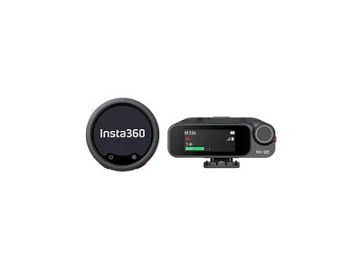 INSTA360 Mic Pro Mikrofon, 1 Sender + Empfänger, Graphite Black
