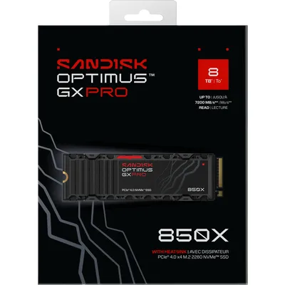 SANDISK Optimus GX PRO 850X 8TB NVMe-SSD mit Kühlkörper