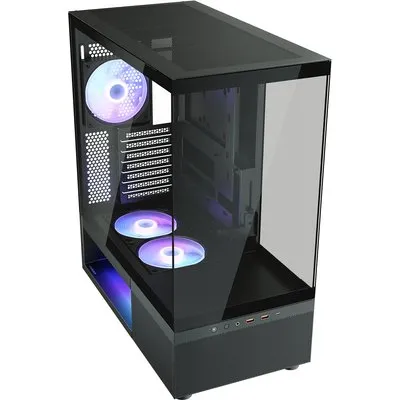 COUGAR Gehäuse Midi-Tower CFV220, ARGB, Glas, Schwarz (CGR-26A7B-RGB)