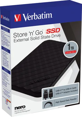 Verbatim Store `n` Go Portabele 1TB externe Festplatte (SSD) USB-C Schwarz