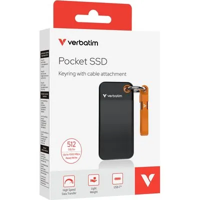 Verbatim Pocket SSD 0.5 TB externe Festplatte (SSD) USB-C Schwarz