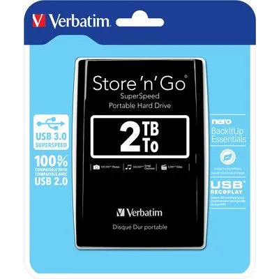 Verbatim Store 'n' Go 2 TB Portable Festplatte Schwarz