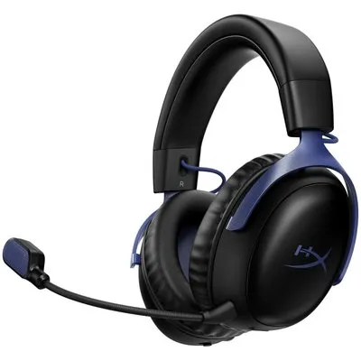 HyperX Cloud III S Wireless Gaming-Headset Schwarz/Blau – 2,4 GHz, Bluetooth, bis zu 200 Std. Akkulaufzeit