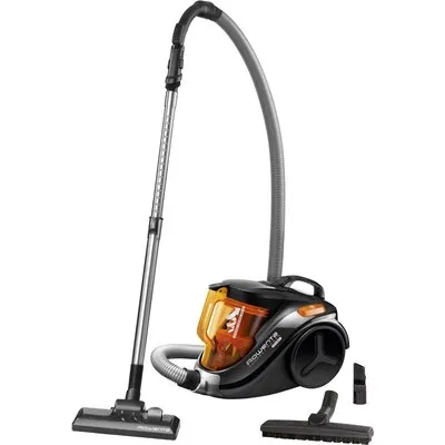 RO3753 Compact Power Cyclonic Bodenstaubsauger schwarz/orange, ohne Beutel, 8,8 m Reichweite, Parkett-Bürste