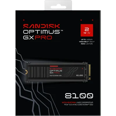 SANDISK Optimus GX PRO 8100 2TB PCIe 5.0 NVMe-SSD mit Kühlkörper