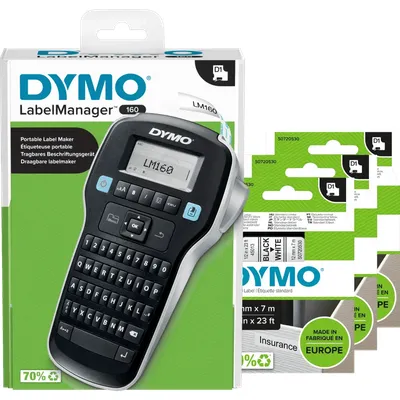 DYMO LabelManager 160P Qwertz + 3 zusätzliche Schriftbänder