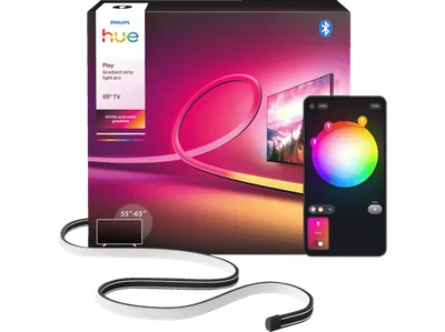PHILIPS Hue Play Gradient Lightstrip Pro für 65 Zoll TV, White & Color Ambiance, RGBWWIC LED-Technologie Lichtstrip RGBW