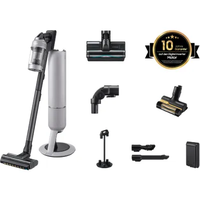 Samsung Bespoke AI Jet PetPRO mit All-in-One Clean Station, 770 W Motorleistung, Pebble Grau