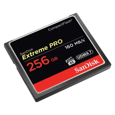 Sandisk Extreme Pro Compact Flash (256 GB, CF), Speicherkarte, Schwarz