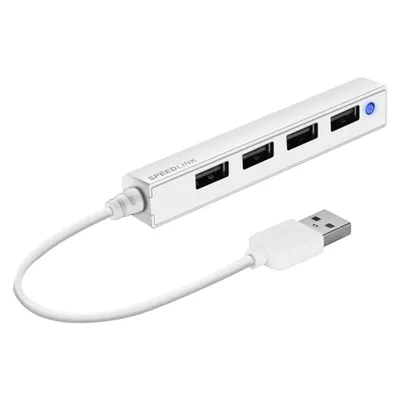 Speedlink Snappy Slim (USB-A, 4 Ports), Dockingstation + USB Hub, Weiss