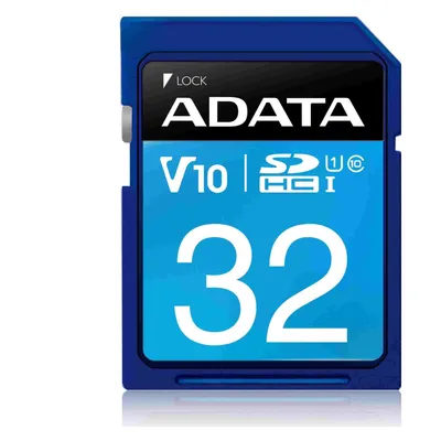Adata SDHC Card 32GB,, Premier UHS-I C10 (32 GB, SDHC, U1, UHS-I), Speicherkarte, Blau, Schwarz