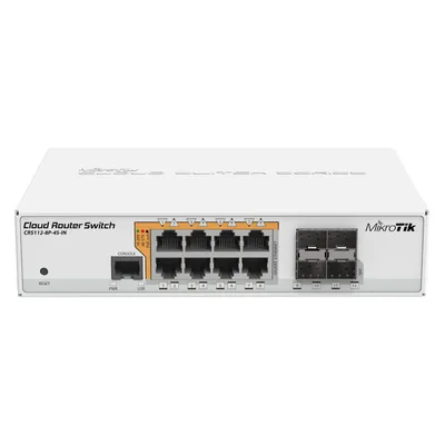 MikroTik Crs112-8p-4s-In (12 Ports), Netzwerk Switch, Weiss