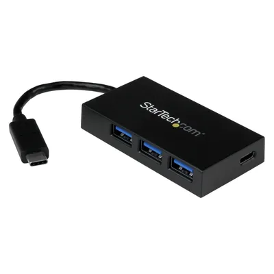 StarTech 4-Port USB 3.0 Hub (USB-C, 4 Ports), Dockingstation + USB Hub, Schwarz