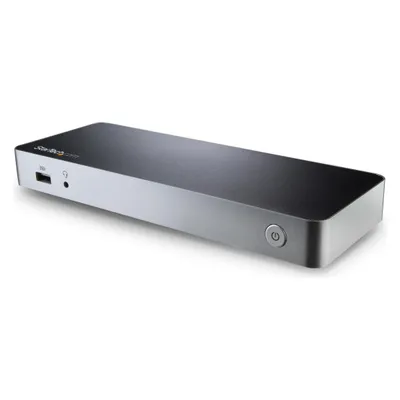 StarTech Dual USB C Dock - Windows - Pd (USB-C, 5 Ports), Dockingstation + USB Hub, Schwarz, Silber