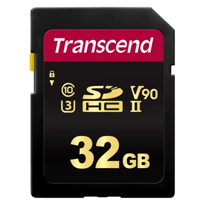 Transcend SDHC 700S 32GB Class 10 UHS-II U3 V90 (32 GB, SDHC, U3, UHS-II), Speicherkarte, Schwarz
